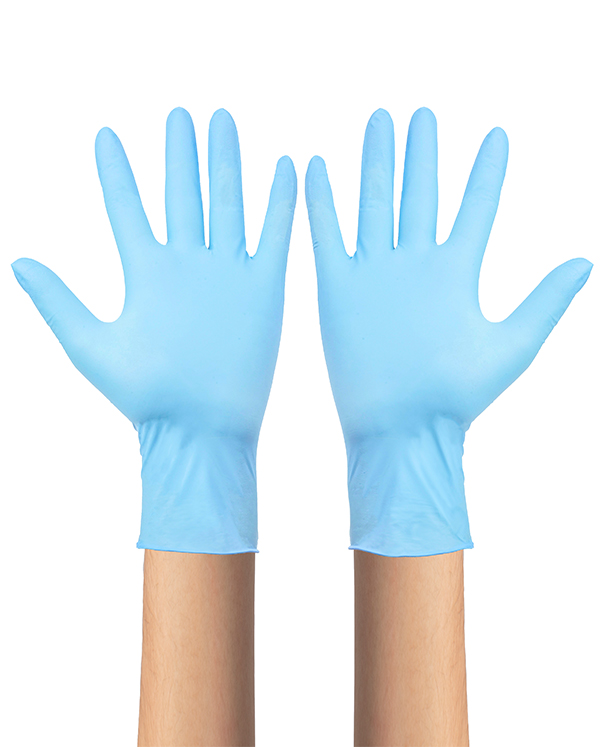 Nitrile protective gloves for laboratory use
